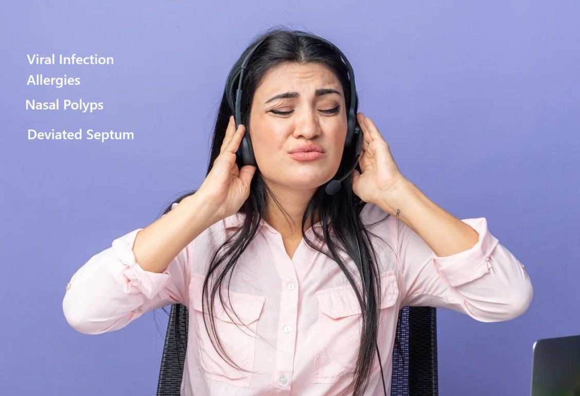 Illustration showing common causes of sinusitis